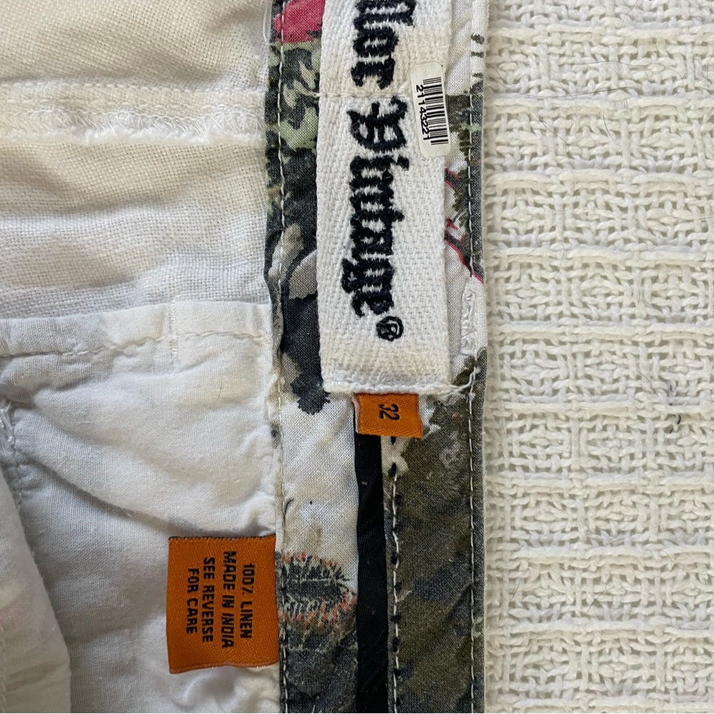 Tailor Vintage Cream Linen Trousers - Picture 3 of 3